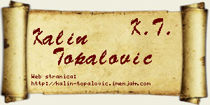 Kalin Topalović vizit kartica